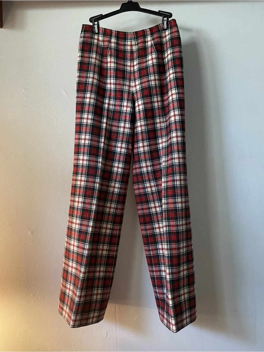 Vtg 70s Pendleton Red Black White Tartan Wool Trousers